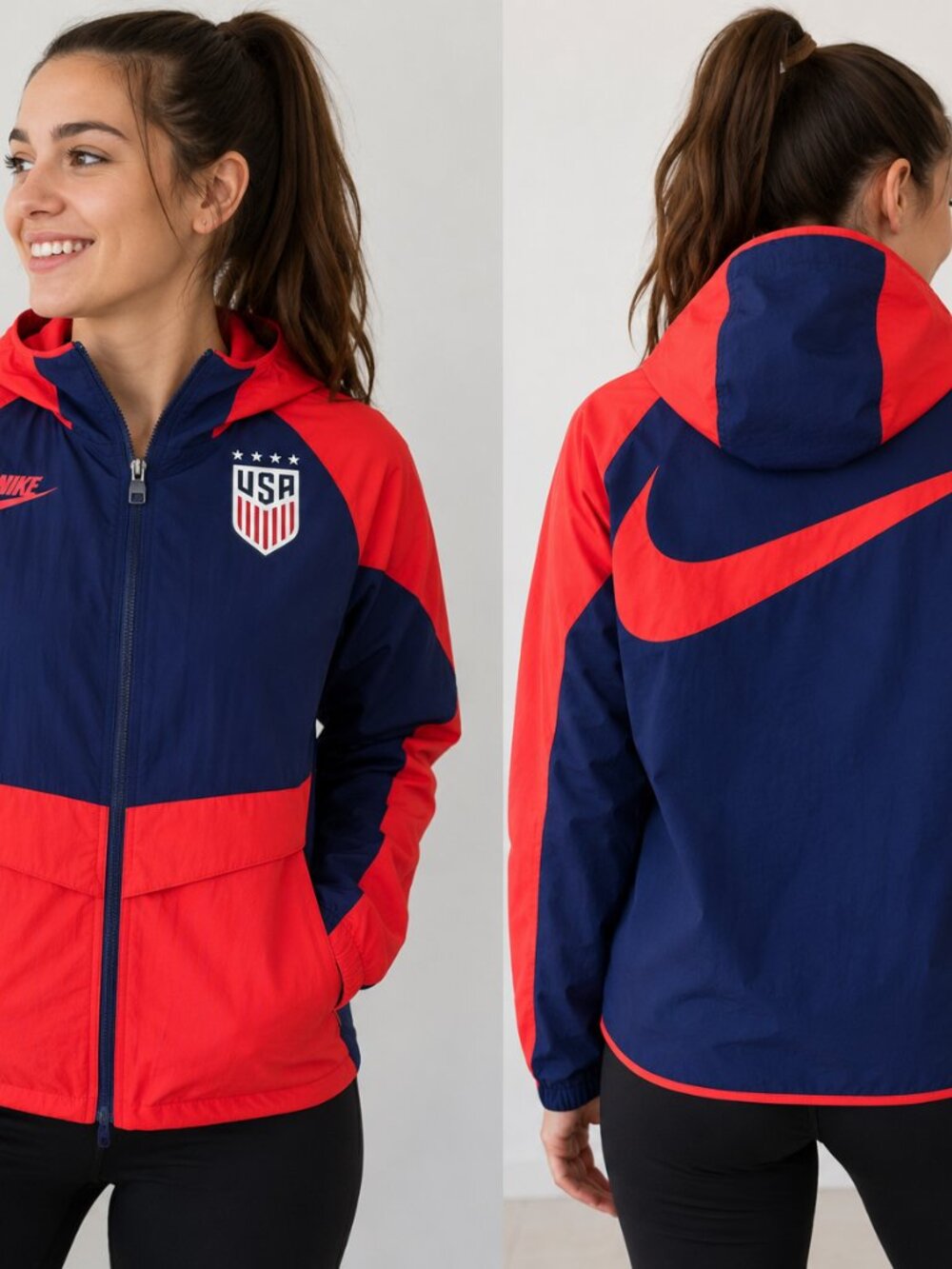 🏷️ Nike USA Soccer Windrunner Jacket Women's Medium NWT Full Zip Hooded Team US - Picture 10 of 10